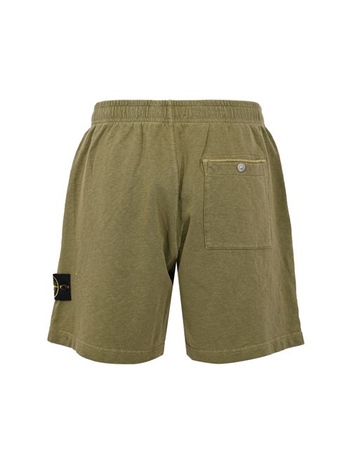 Bermuda 6200014 in felpa di cotone mafilé Military Green STONE ISLAND | 6200014S0060V015G